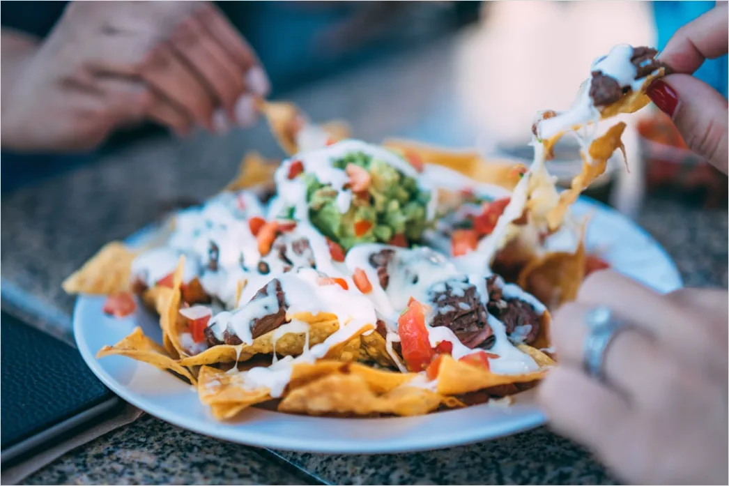 Detail Game Day Nachos Cheese Pull Close Up Number 14