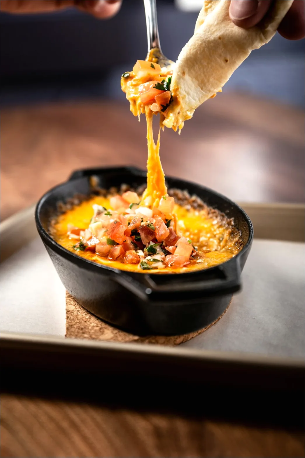 Detail Game Day Nachos Cheese Pull Close Up Number 6