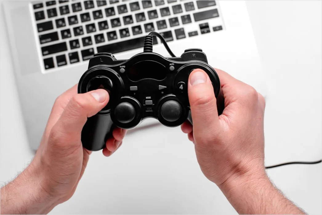 Detail Gaming Controller In Hands Number 15