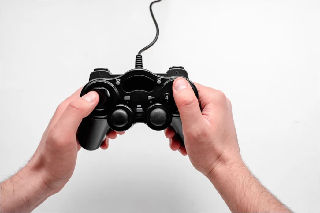 Detail Gaming Controller In Hands Number 10