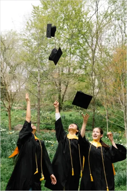 Graduation Caps In Air Ceremony 50b1