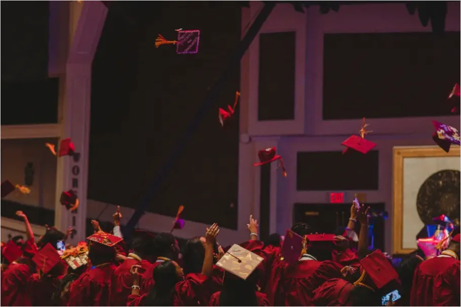 Detail Graduation Caps In Air Ceremony Number 9