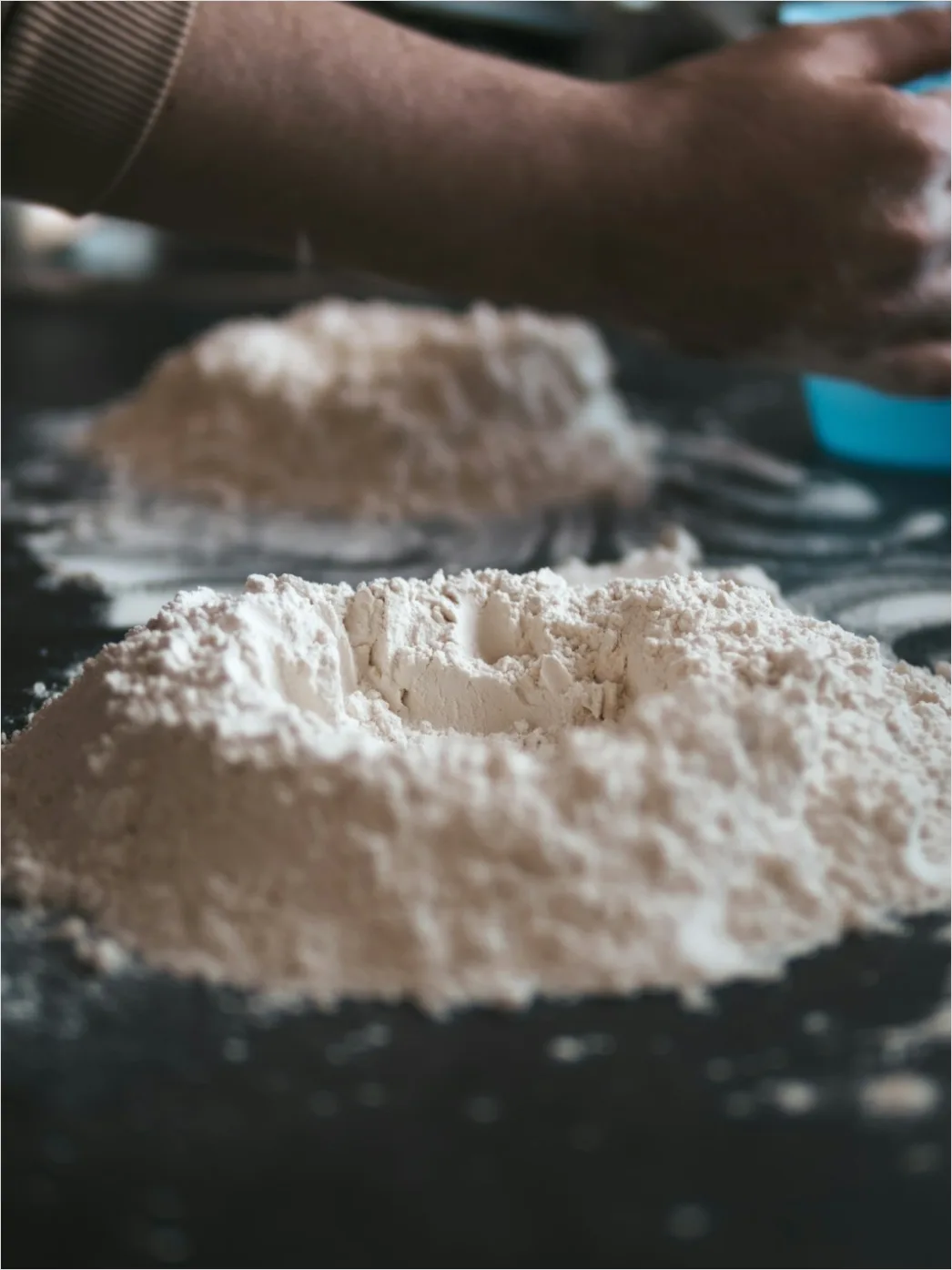 Detail Hands Kneading Dough Flour Dust Close Up Number 15