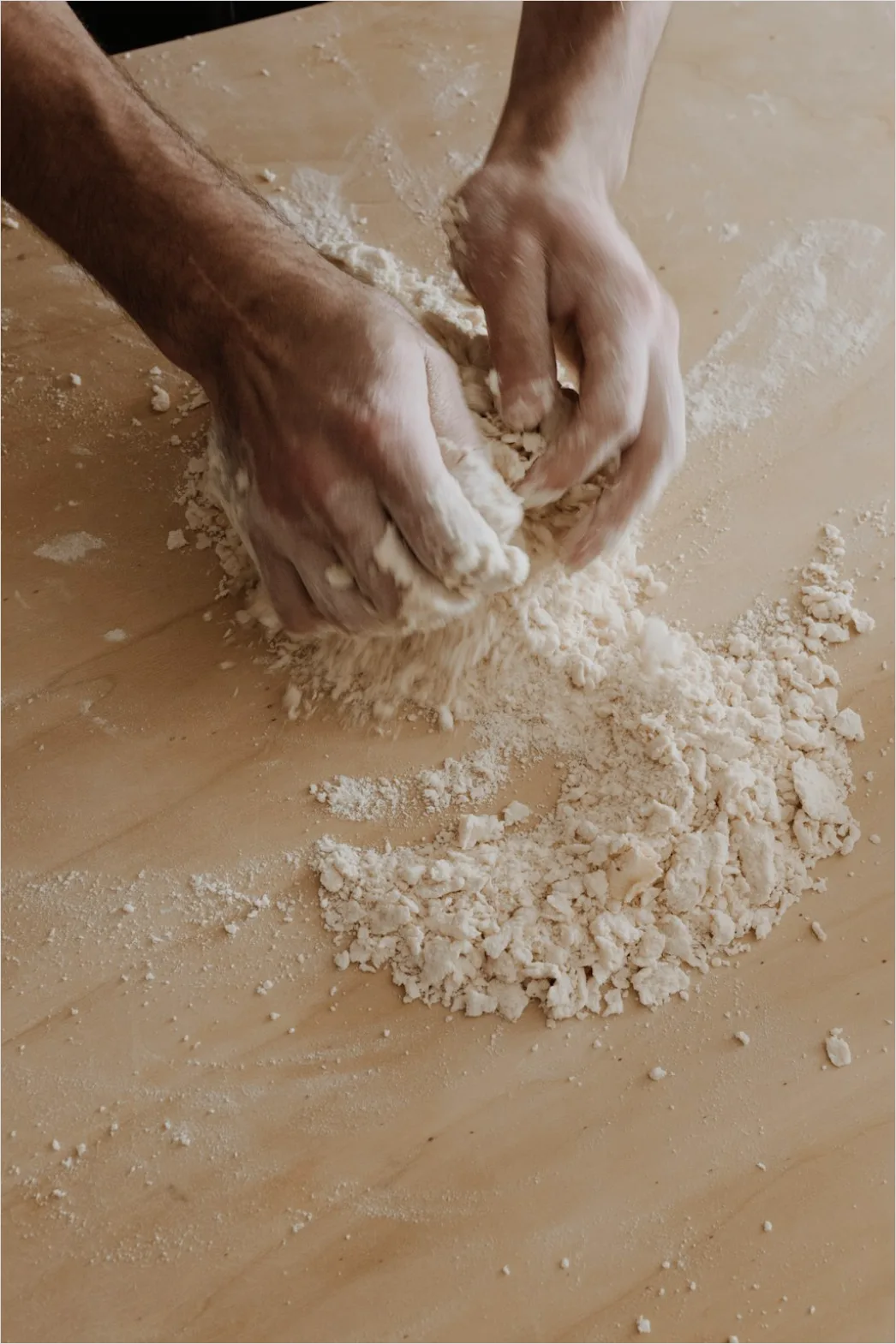 Detail Hands Kneading Dough Flour Dust Close Up Number 4