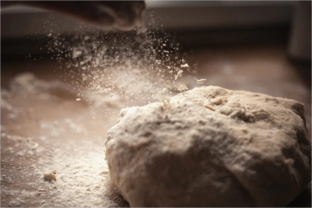 Detail Hands Kneading Dough Flour Dust Close Up Number 7