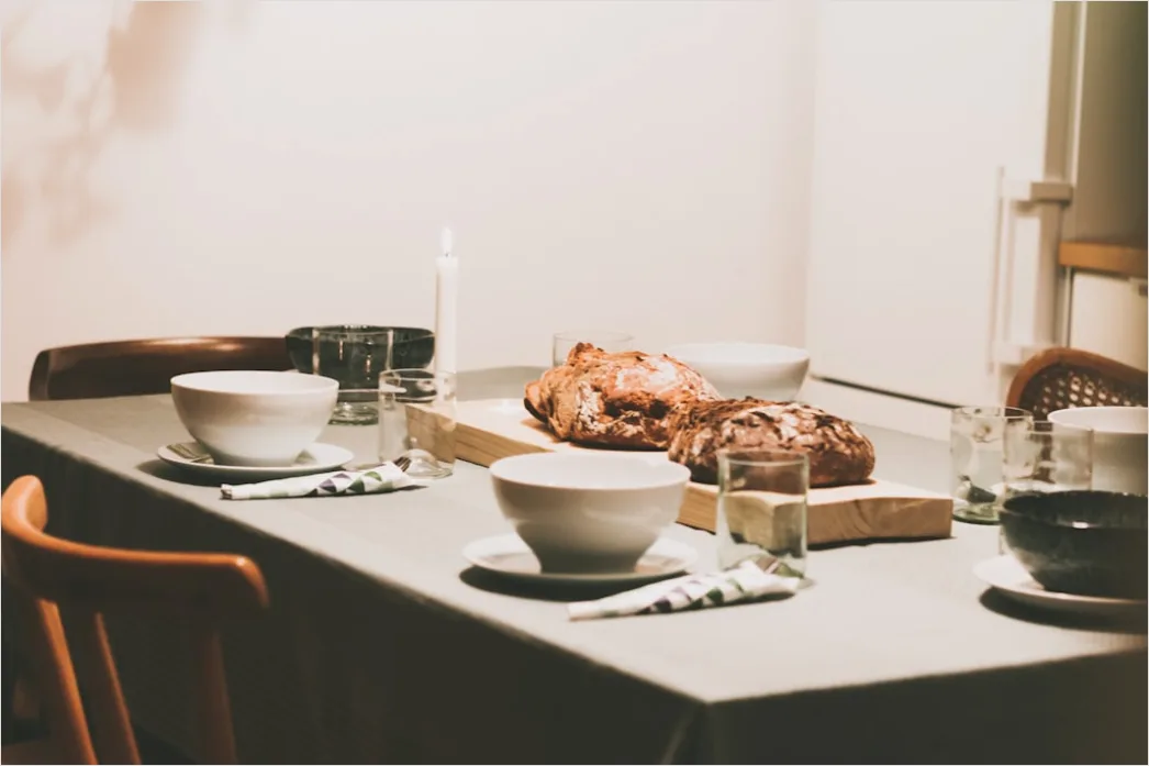 Detail Holiday Turkey Carving Dinner Table Scene Number 6