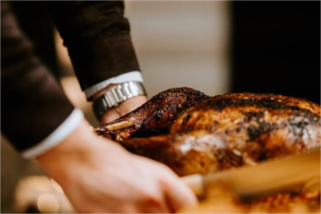 Detail Holiday Turkey Carving Dinner Table Scene Number 7