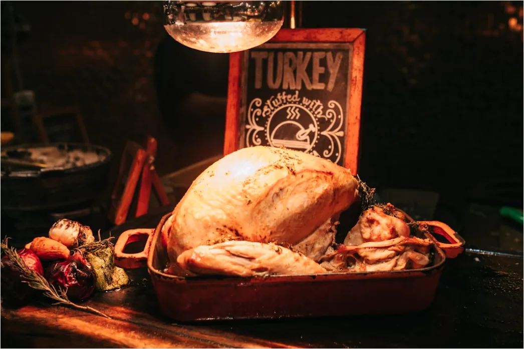 Detail Holiday Turkey Carving Dinner Table Scene Number 8