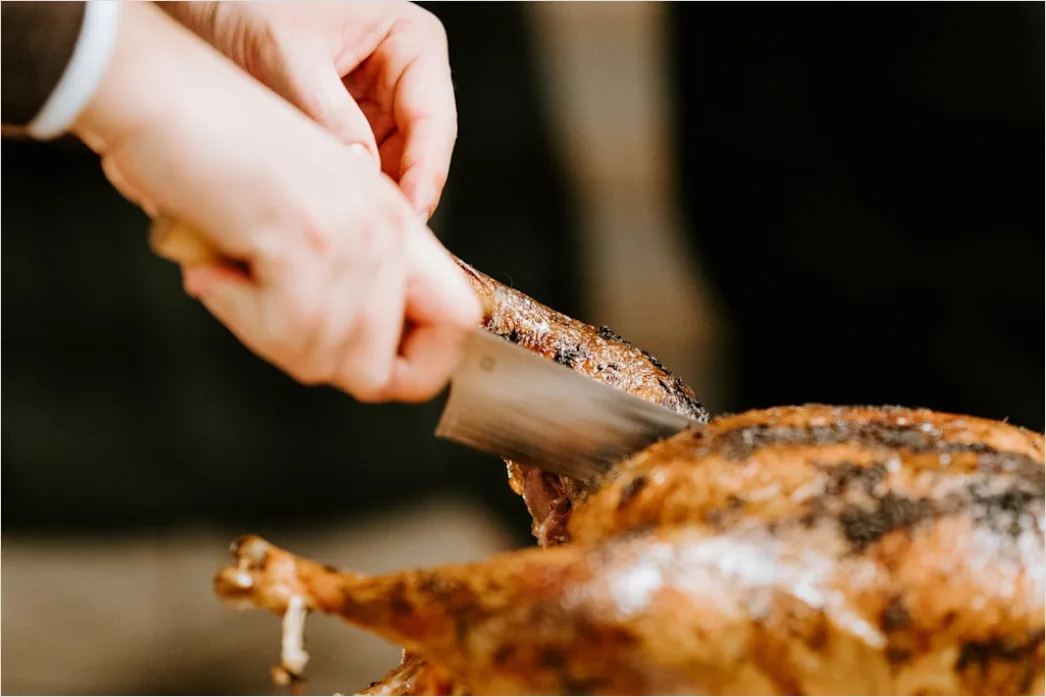 Detail Holiday Turkey Carving Dinner Table Scene Number 10