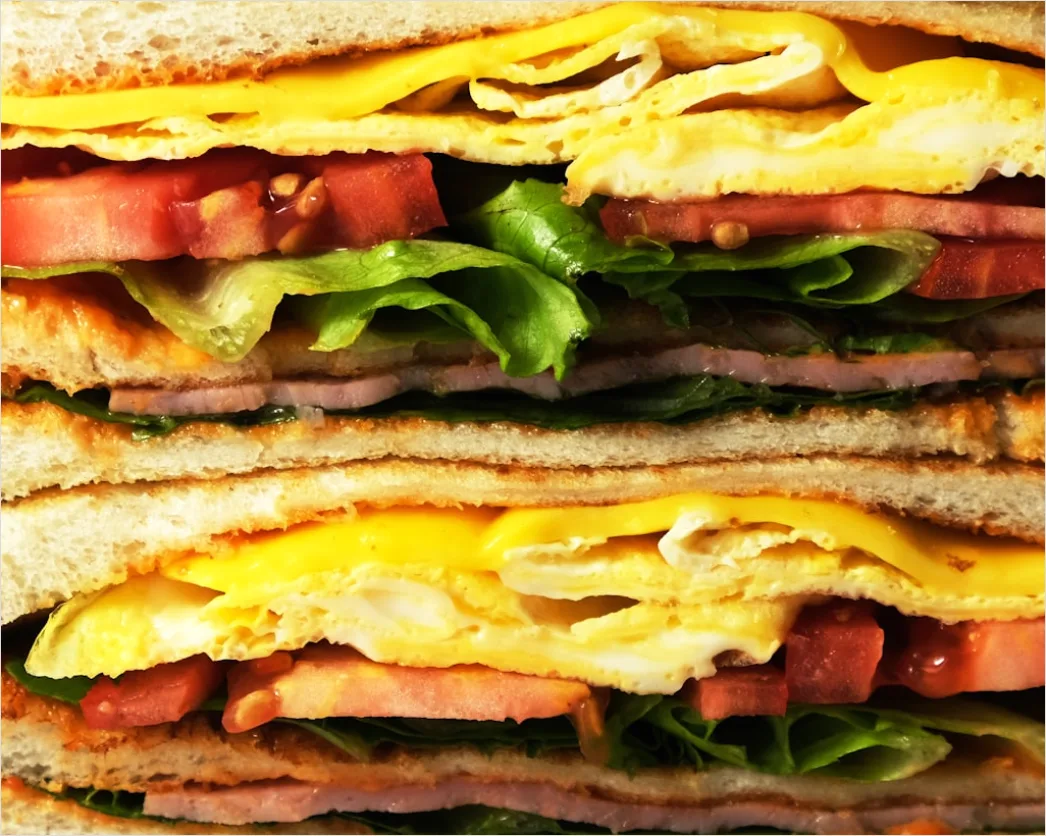Detail Homemade Sandwich Cut In Half Close Up Number 2