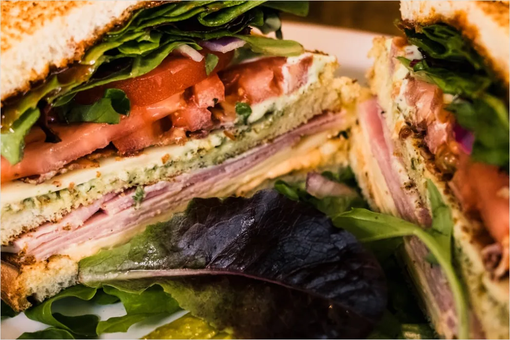 Detail Homemade Sandwich Cut In Half Close Up Number 7