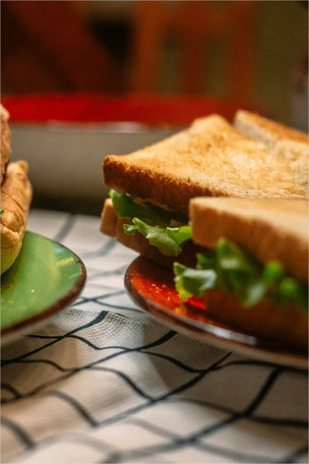 Detail Homemade Sandwich Cut In Half Close Up Number 8
