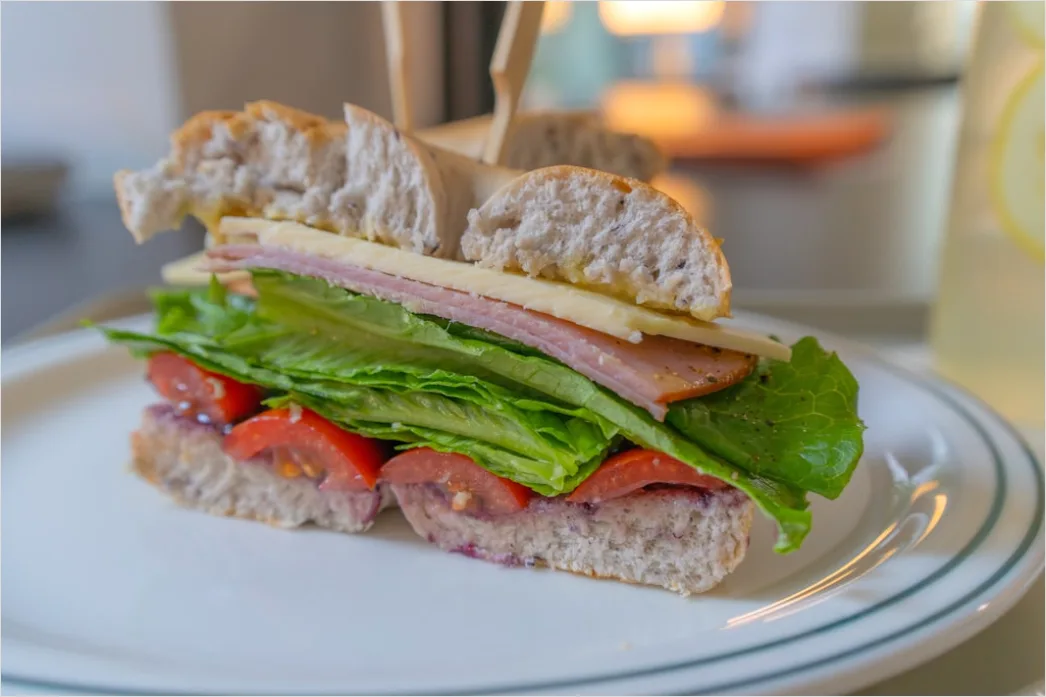 Detail Homemade Sandwich Cut In Half Close Up Number 9