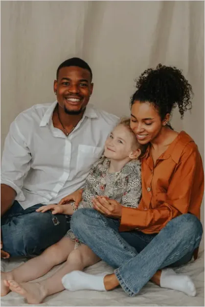 Detail Interracial Family Portrait Natural Light Home Number 2