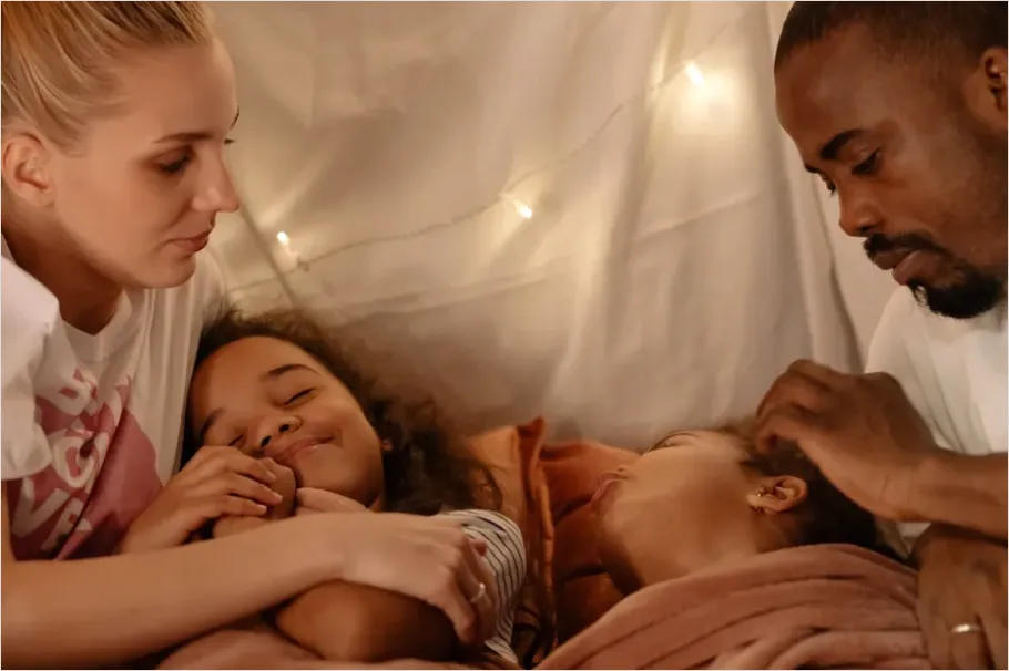 Detail Interracial Family Portrait Natural Light Home Number 12