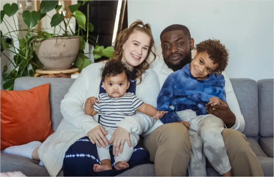 Detail Interracial Family Portrait Natural Light Home Number 3