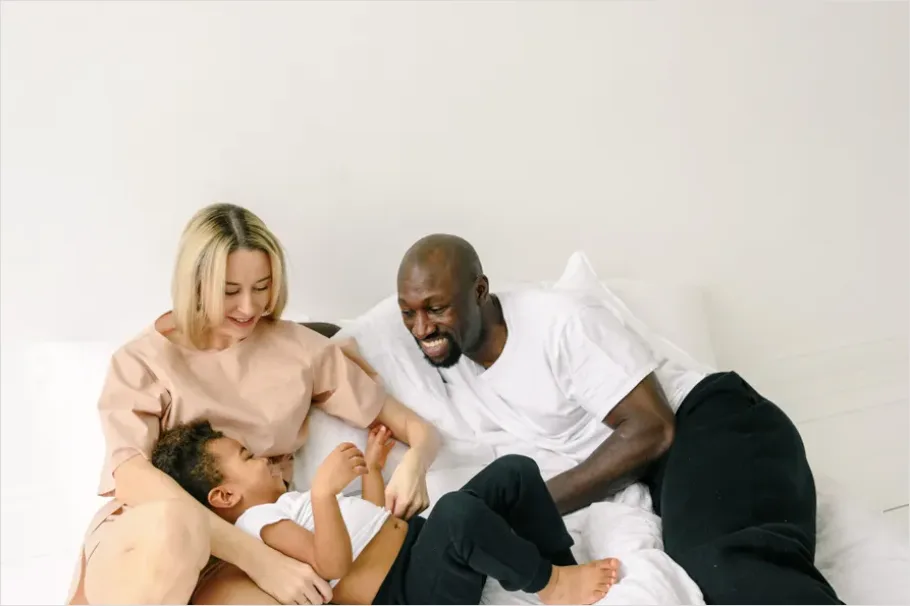 Detail Interracial Family Portrait Natural Light Home Number 4
