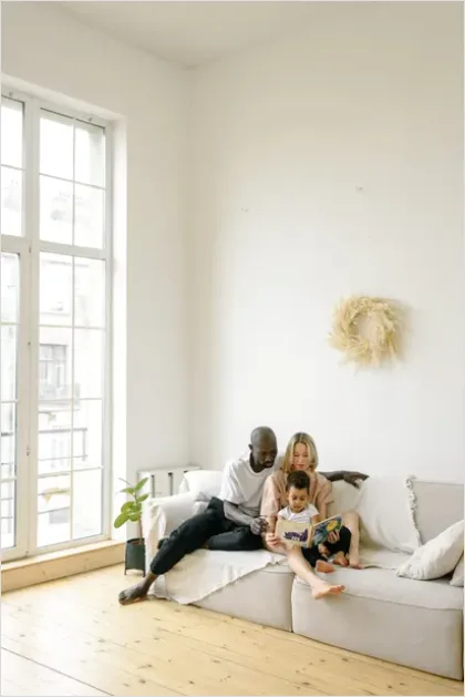Detail Interracial Family Portrait Natural Light Home Number 7