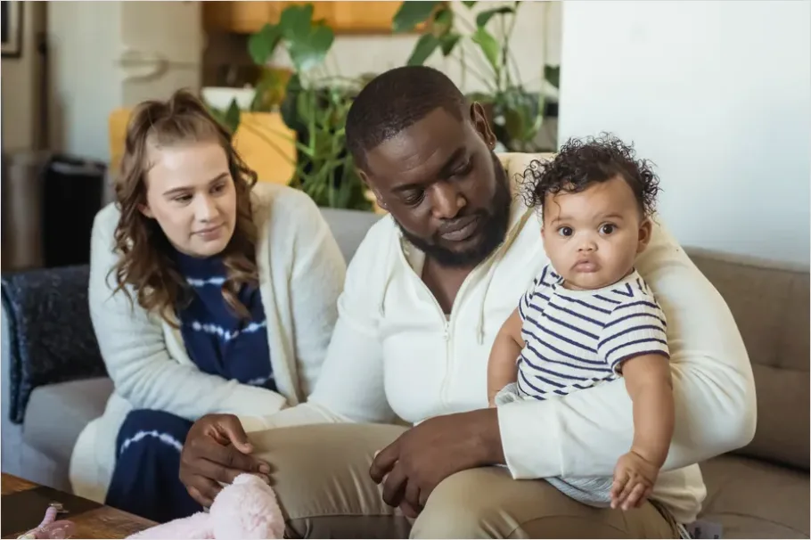 Detail Interracial Family Portrait Natural Light Home Number 8