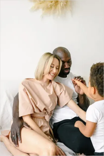 Detail Interracial Family Portrait Natural Light Home Number 10