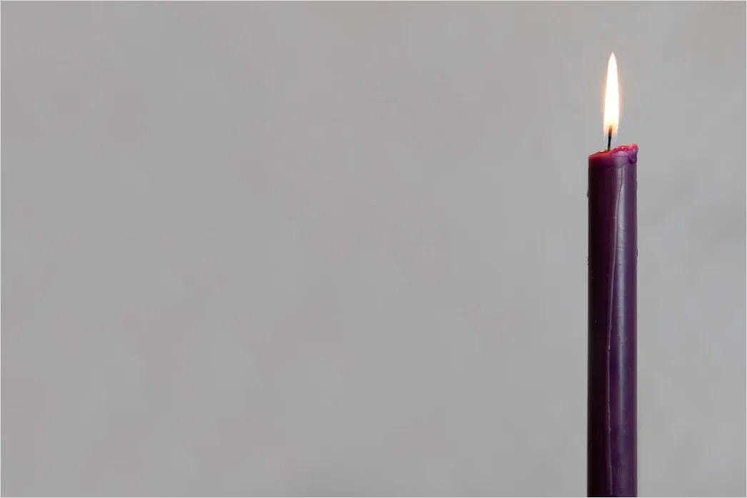 Lent Season Candles Purple Cloth 7379