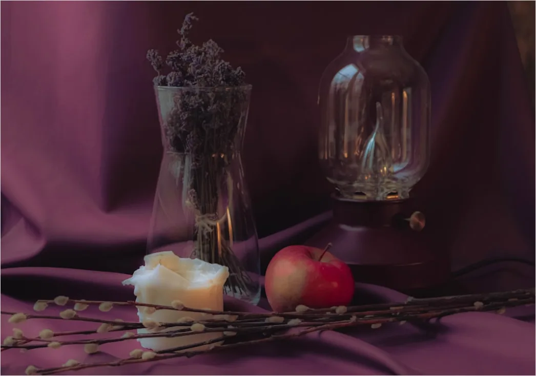 Detail Lent Season Candles Purple Cloth Number 12
