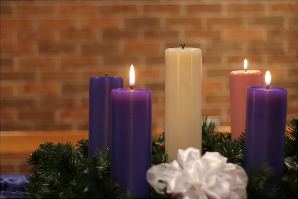 Detail Lent Season Candles Purple Cloth Number 6