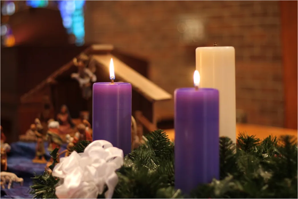 Detail Lent Season Candles Purple Cloth Number 9