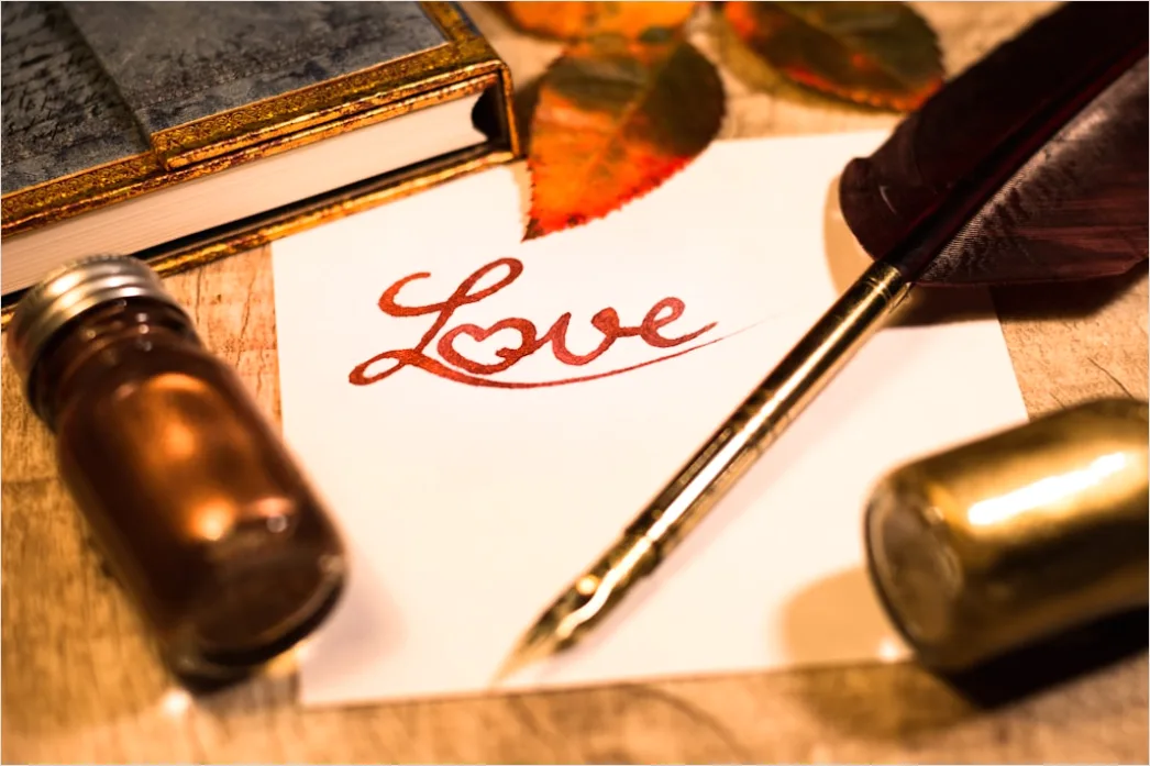 Detail Love Letter Envelope Wax Seal Close Up Number 4