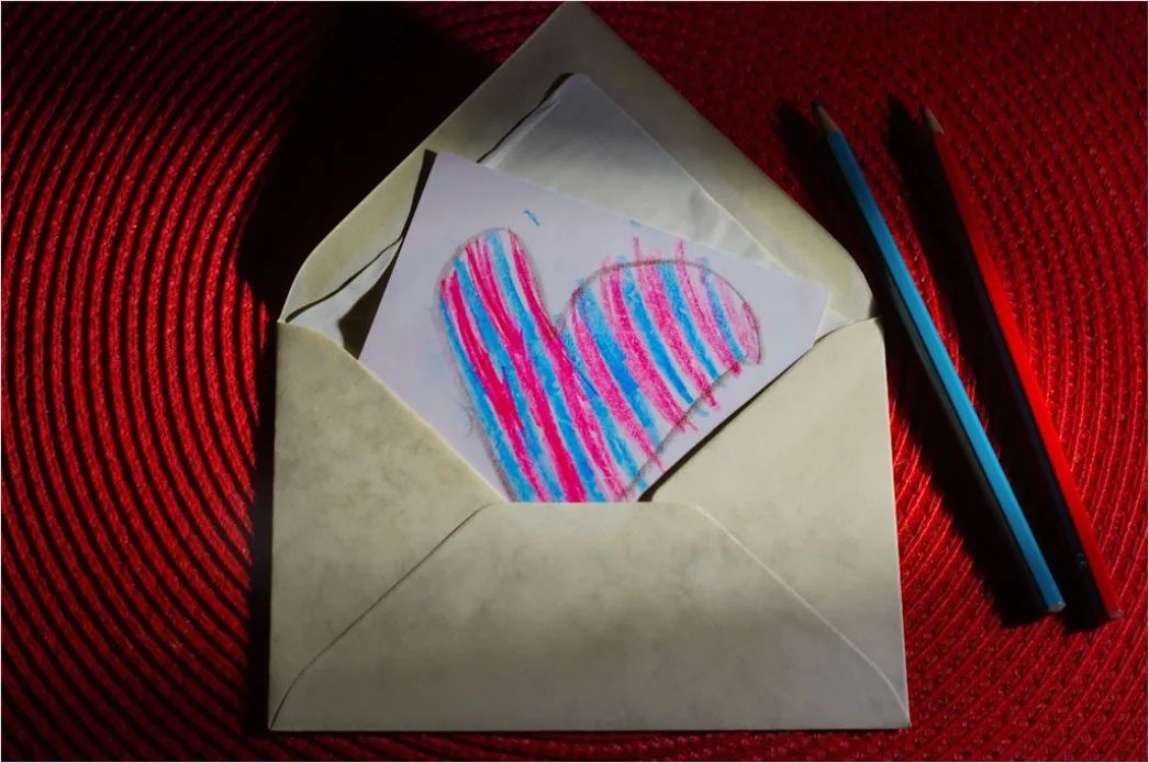 Detail Love Letter Envelope Wax Seal Close Up Number 5