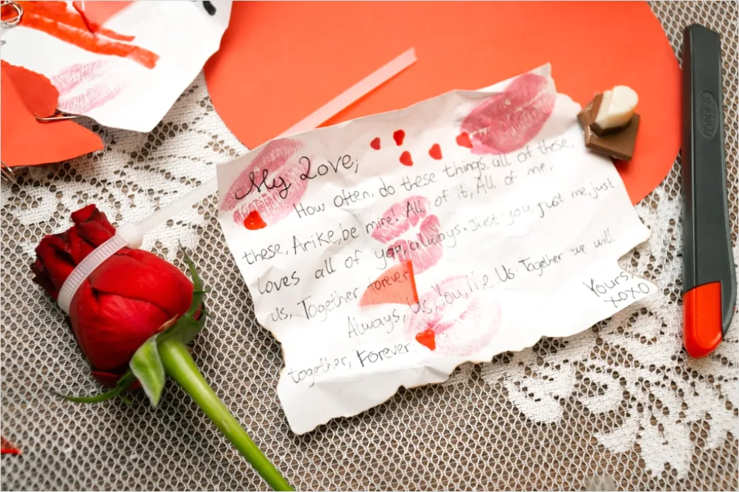 Detail Love Letter Envelope Wax Seal Close Up Number 6