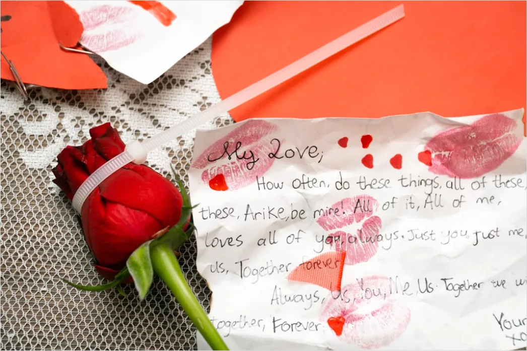 Detail Love Letter Envelope Wax Seal Close Up Number 7