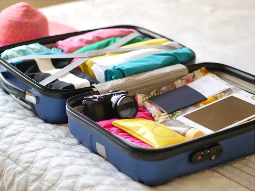 Detail Luggage Suitcase Packed Open Number 10