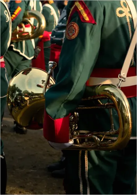 Detail Marching Band Parade Uniform Close Up Number 12