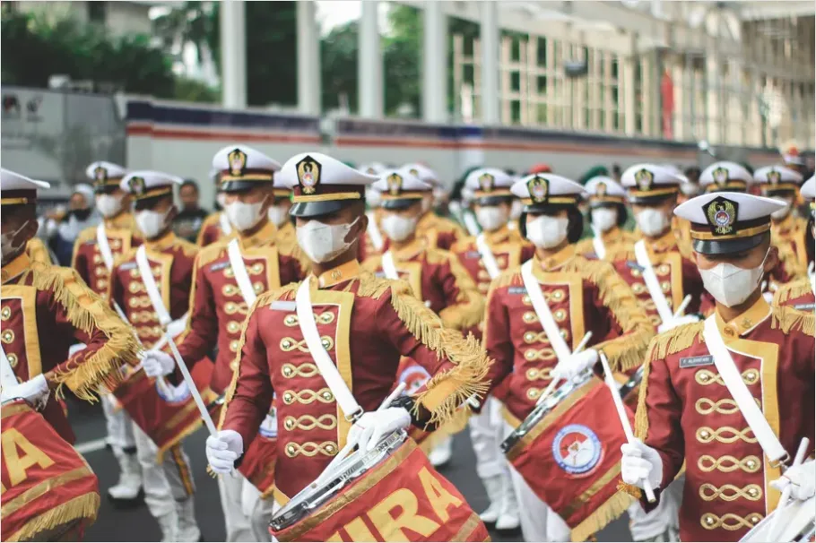 Detail Marching Band Parade Uniform Close Up Number 7