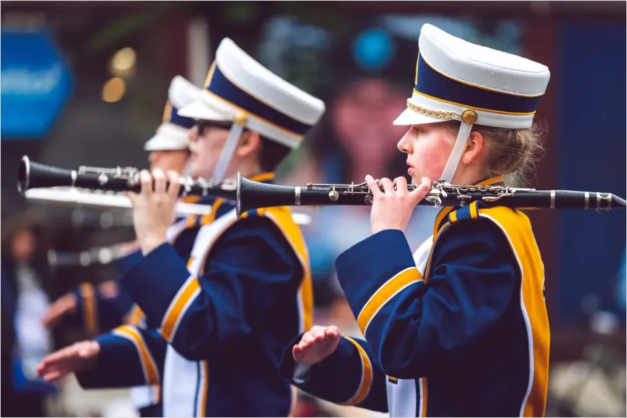 Detail Marching Band Parade Uniform Close Up Number 9