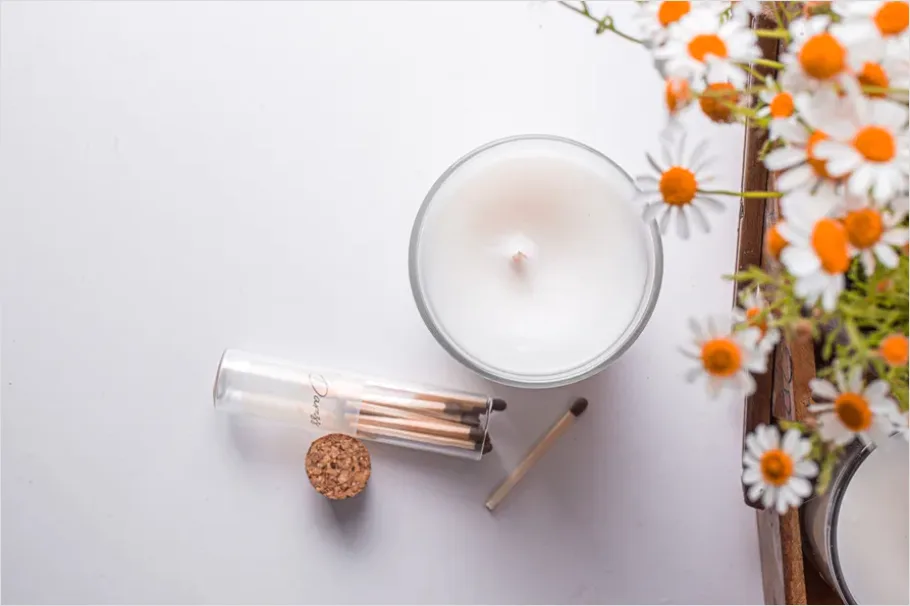 Detail Matches And Candle Flat Lay Number 2