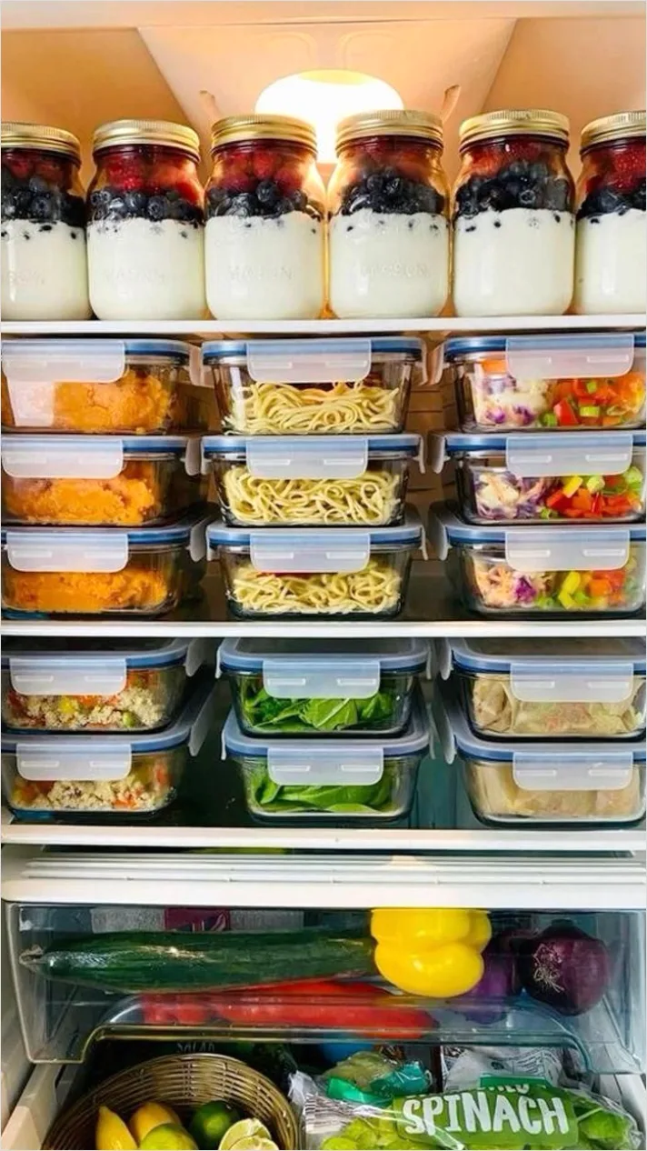 Detail Meal Prep Ingredients Lined Up Counter Number 7