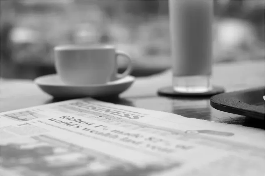 Detail Newspaper On Table Morning Number 14
