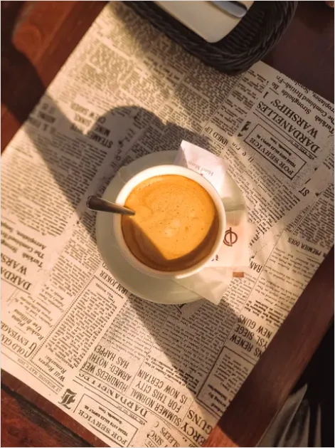 Detail Newspaper On Table Morning Number 16