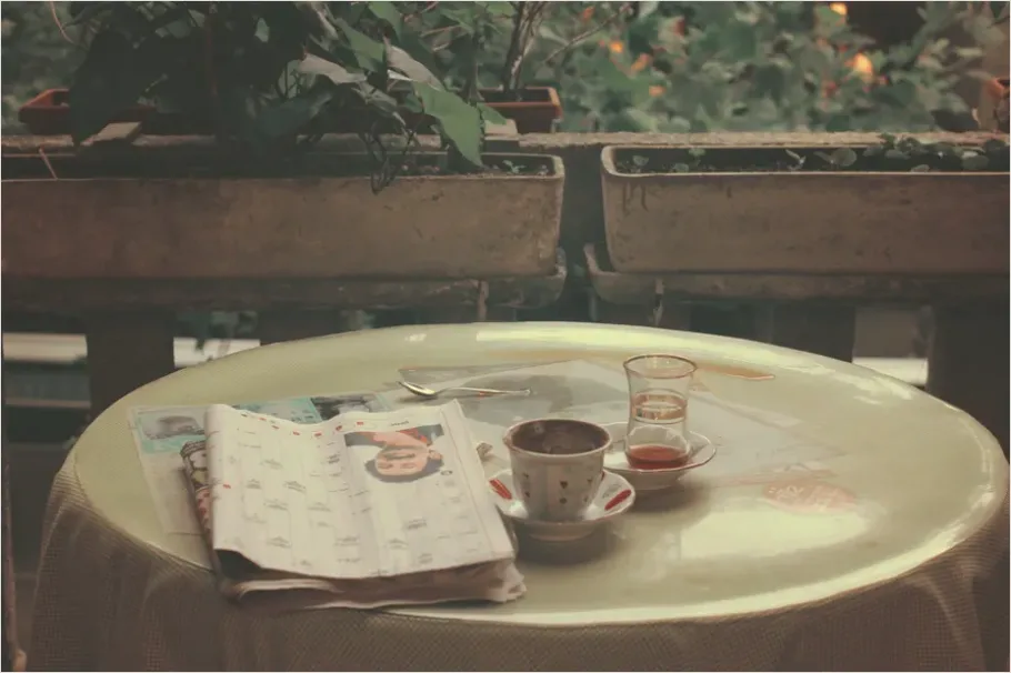 Detail Newspaper On Table Morning Number 3