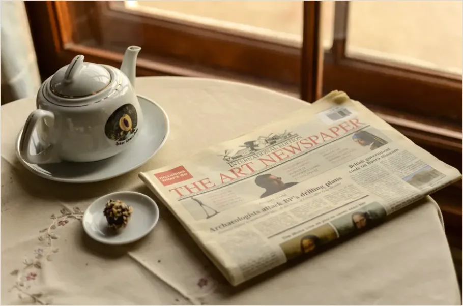 Detail Newspaper On Table Morning Number 4