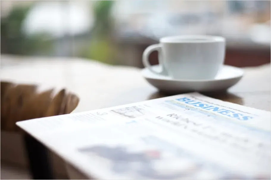 Detail Newspaper On Table Morning Number 9