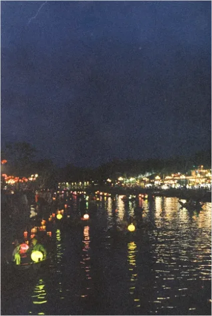 Detail Obon Lanterns River Night Reflection Number 9
