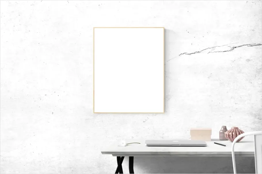 Detail Picture Frame Mockup On Wall Number 6
