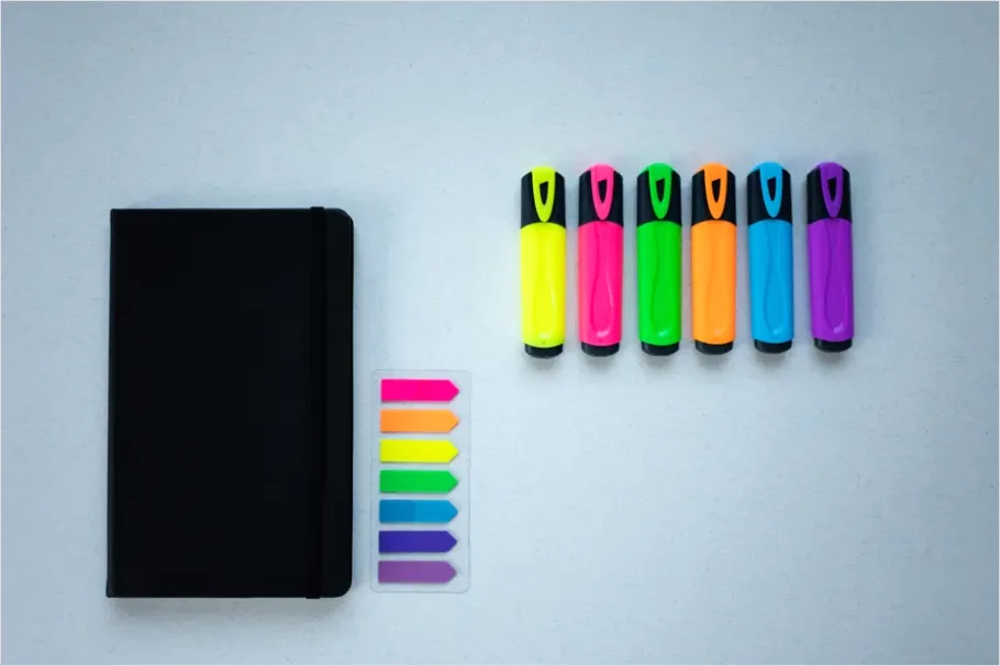 Planner And Highlighters Flat Lay 7722