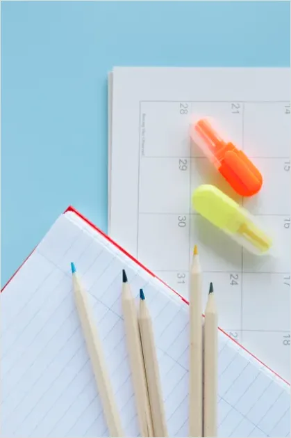 Detail Planner And Highlighters Flat Lay Number 4