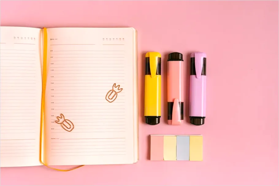 Detail Planner And Highlighters Flat Lay Number 7
