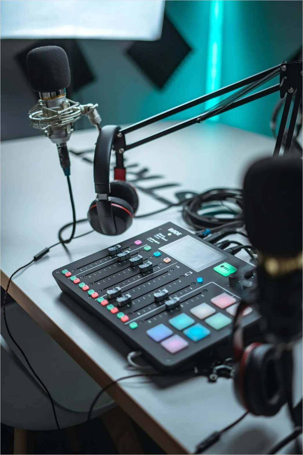 Detail Podcast Microphone With Headphones Number 3
