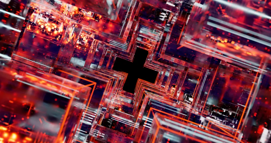 Detail Quantum Computing Concept Glowing Qubits Abstract Number 13